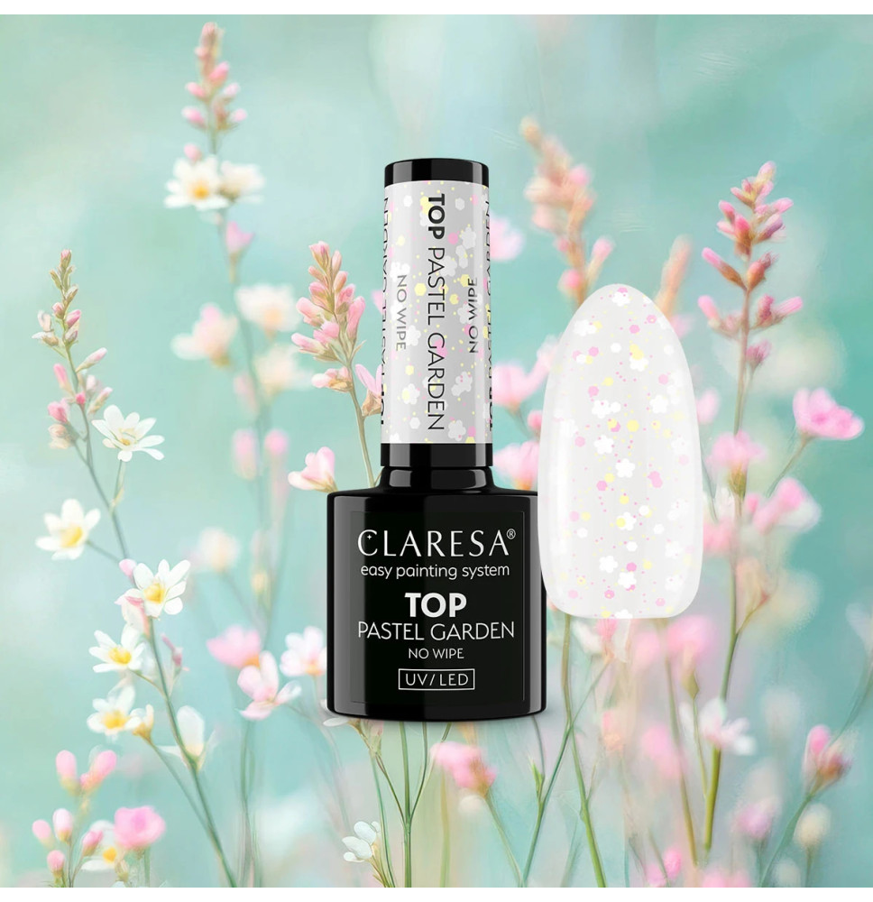 CLARESA TOP NO WIPE PASTEL GARDEN gél lak-5g – Obrázok 2