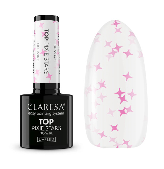 CLARESA TOP NO WIPE PIXIE STARS gél lak-5g