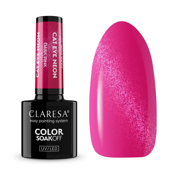 CLARESA UV/LED gél lak CAT EYE NEON DARK PINK-5g