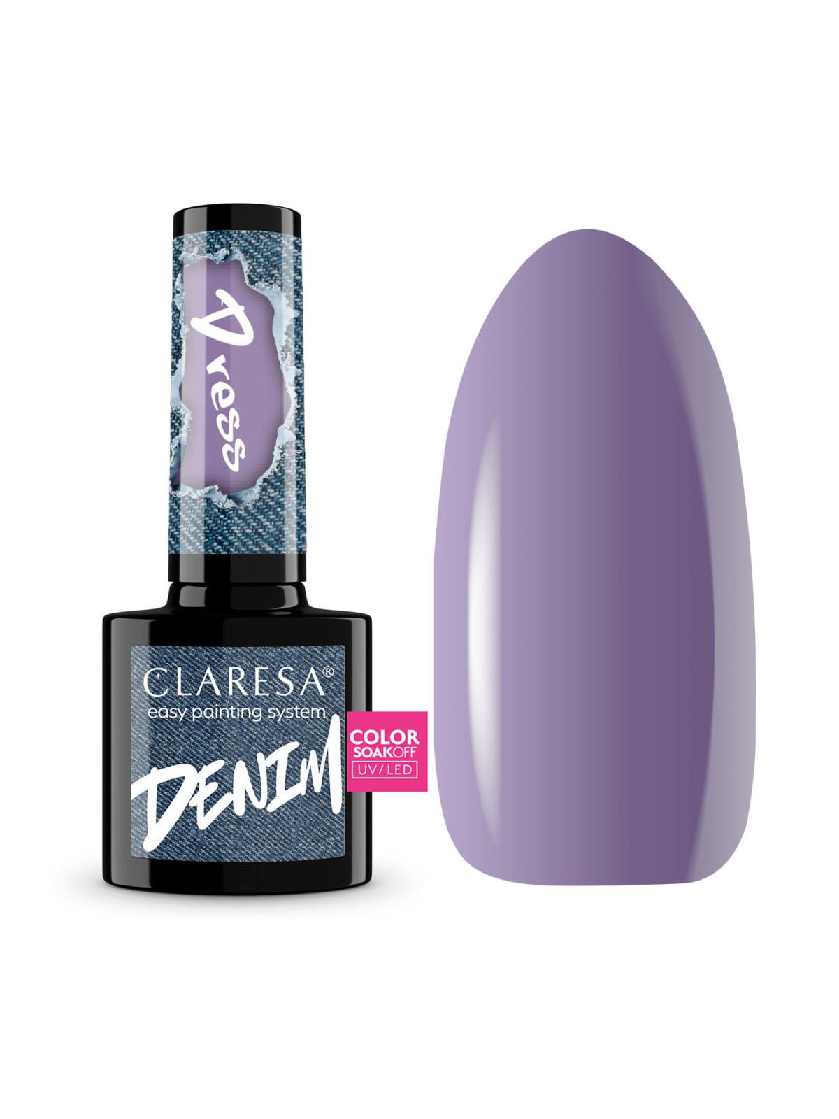 CLARESA UV/LED gél lak DENIM DRESS TLMENÁ FIALOVÁ-5g